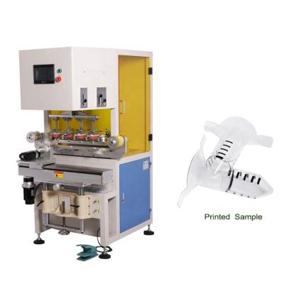 China Factory servo motor rotation four color ink cup tampografia pad printer 4 electric color with shuttle for sale