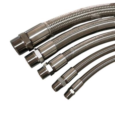 China Smooth High Temperature PTFE Silicone Stainless Steel Braid Covered Ptfe Complicated Hose for sale