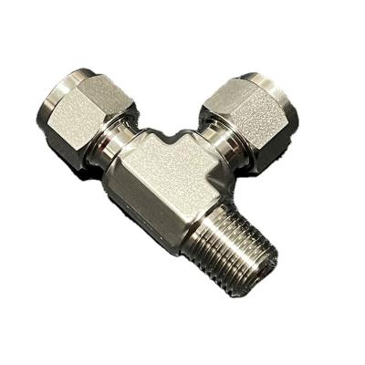 China 316L S.S Npt bsp Equal Reducing Male Union Tee Stroke Two Ferrule Compression Fit Connector for sale