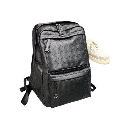 China With USB Fashion Large Capacity Leather Bag Fashion Travel Bag PU Computer Bag Men Waterproof Backpack for sale