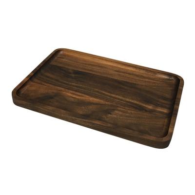 China High End Hot Selling Custom Wood Pallet Tray Coffee Food Serving Log Tray Handmade Brown for sale