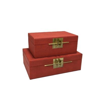 China MDF+Leather+ hardware+Piano Lacquer Best Selling Women Leather Necklace Earring Jewelry Storage Box With Lid for sale