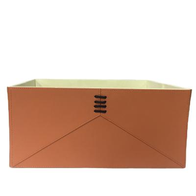 China Viable Home Organizer Storage Boxes Snack Toy Leather Foldable Storage Box Large Capacity for sale