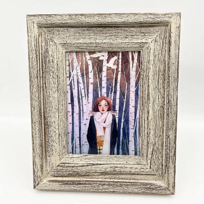 China Luxury Natural Wooden Photo Frame Wholesale Handmade Rustic Photo Frames Wooden Multi for sale