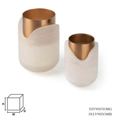 China Minimalist Handmade Marble Decal Luxury Flower Vase For Nordic Modern Home Decor Vase Set for sale