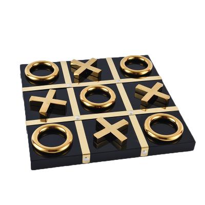 China China home decorative wooden metal xo chess board decoration crafts luxury chess board for sale