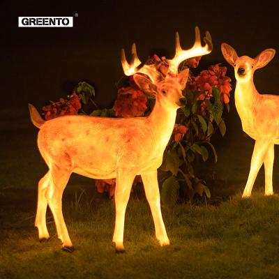 China Outdoor Waterproof Transparent Theme Park Garden Lawn Pathway Landscape Lamp 3d Animal Led Solar Powered Lights for sale