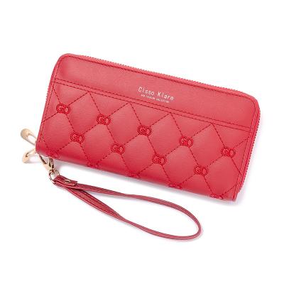 China Latest Models Waterproof Double Zipper Purse Clutch Wallet Ladies Daily Handbags for sale