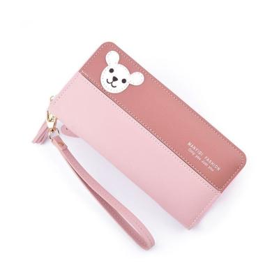 China Hot Selling Waterproof Women's Large Capacity Change Mobile Phone Bag Long Zipper Stylish Contrast Design Wallet for sale