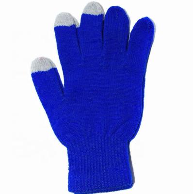 China 2021 hot sale simply mix color cheap single winter knitting gloves &mittens acrylic touch screen for sale