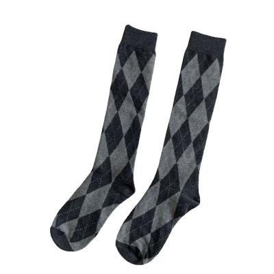 China Diamond QUICK DRY Calfskin High Socks For Girls Fashion Knee High Ins Socks Trend Retro British Korean Japanese Plaid Women Women for sale