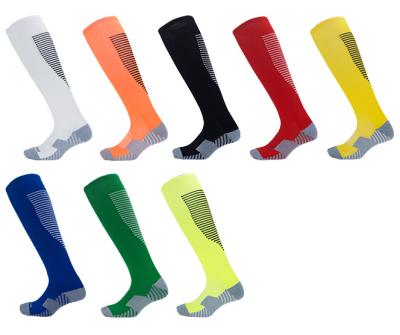 China Anti-Foul Good Quality Cotton High Knee Soccer Football Sock for sale