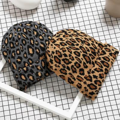 China Fashion Men Women Winter Leopard Print JOINT Crochet Hat Knit Hat Hip-pop Warm Hat for sale