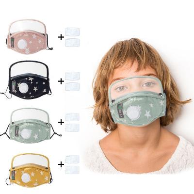 China New Cute Kids Children Reusable Cotton Face-Mask With Detachable Eye Shield For Kids With Filter 2 for sale