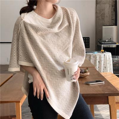 China Polyester Women's Shawl Wrap Poncho Ruana Cape Cardigan Sweater Open Front For Autumn Winter for sale