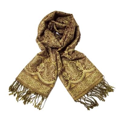 China Polyester Viscous Soft Shawl With Shiny Gold Line Long Muslim Scarf Mix Colors for sale