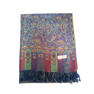 China Jacquard Custom Design Reversible Woven Pashmina Scarf Double Layer Shawl Scarf for sale