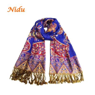 China Wholesale Squishy Double Sided Shawls Fashion Jacquard Paisley Scarf Accept Custom Design for sale