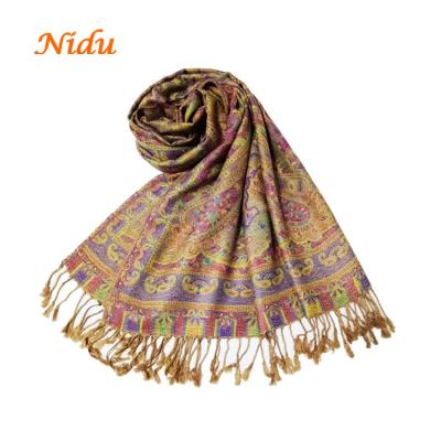 China High Quality Jacquard Pashmina Viscous Scarf Women Soft Shawls For Dress for sale