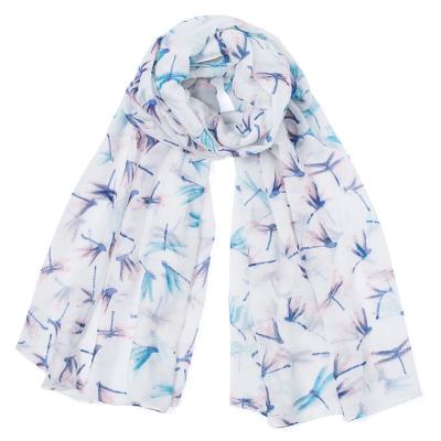 China New Fashion Polyester Dragonfly Printed Cute Animal Shawl Women Scarf Wholesale for sale