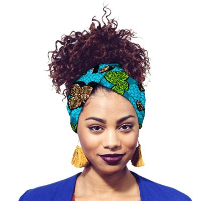 China Africa Women Short 100% Cotton Scarf Wax Print Handwarp Ankara Print Indian Style Women Twisty Turban Print Turban for sale