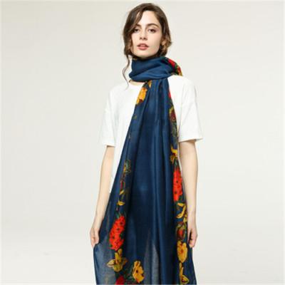 China China factory low MOQ last spring fashion spring flower print long size hajib shawl floral shawl scarves new design for sale