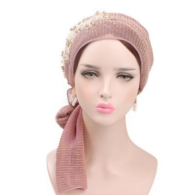 China New Fashionable Muslim Bright Dobby Scarf Hats For Lady Good Quality With Good Price for sale