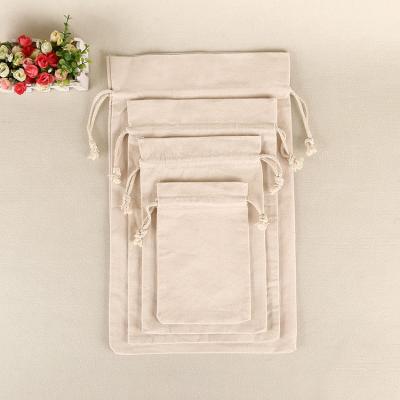 China Jewelry Gift Reusable Drawstring Bags Wedding Mini Cotton Muslin Drawstring Pouch for sale