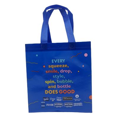 China Logo Retail Print Cheap Custom Die Handled Cut Ultrasonic Wave Sack PP Non Woven Bag for sale