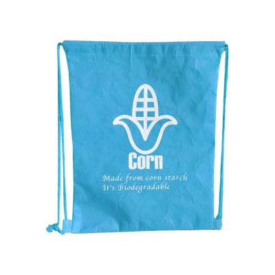 China Logo Woven Drawstring Bag Printable Custom Reusable Non Handled Eco Brand Pla Cloth Grocery Bag for sale