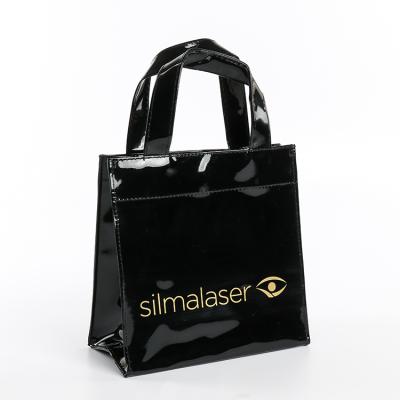 China Custom Printed Handled Logo Mirror Tote Shopping Bag Vinyl PVC Outdoor Leather Tote Bag for sale