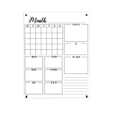 China 100% Eco-Friendly Clear Acrylic Calendars - Monthly Standing Minimalist Acrylic Calendar 45.72cm x 60.96cm for sale