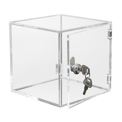 China Custom Clear Lock Acrylic Figure Display Case In Cube Home Organizer Business Gift Storage For Collectibles for sale