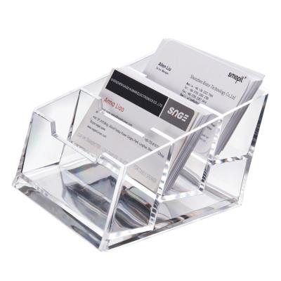 China Clear Acrylic Plastic Modern Custom Business Card Holder Display Organizer Office Desk/Hotel Office/Dining Room/School/Church for sale