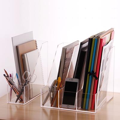 China Clear Acrylic Document Case Books Organizer A4 File Folder Desk Box Office/Hotel Office/Dining Room/School/Church for sale