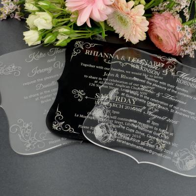 China Eco-friendly Custom Engrave Logo Acrylic Wedding Invitation Box for sale