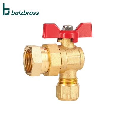 China Aluminum-plastic Dn25 Female Threaded General Pipe Interface Angle Valve Manual Ball Valve for sale