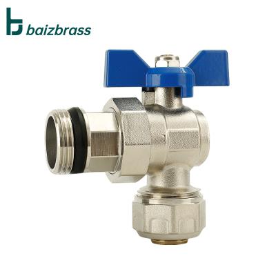 China Male Thread Union Aluminum-plastic Pipe Connection Ball Valve General Brass Butterfly Handle Angle Valve for sale