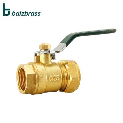 China General Long Handle Brass Color PEX Aluminum Pipe Ball Valve With Female Thread for sale