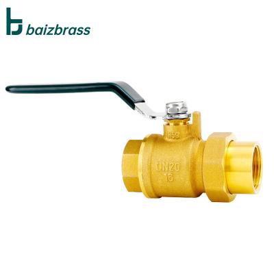 China General Green Long Handle Union Female Thread Nickel Plated Brass Ball Valve for sale