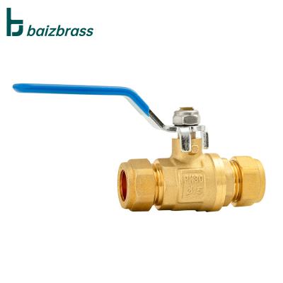 China General Brass Valves 15mm - 54mm Copper Pipe Double Ferrule Compression Ball Valve For Water for sale