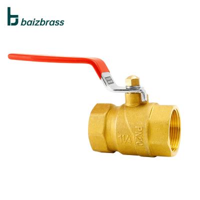 China Ball Stop Manufacturing Brass Valve General Smart Manual Faucets Long Red Handle For Water Control for sale