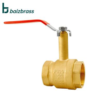 China General Water Supply Long Control Red Handle Forged Brass Ball Female Water Valve for sale