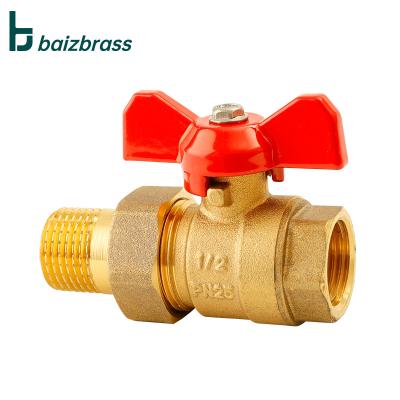 China General China Factory Brass Valves For Water Control Butterfly Handle 1/2