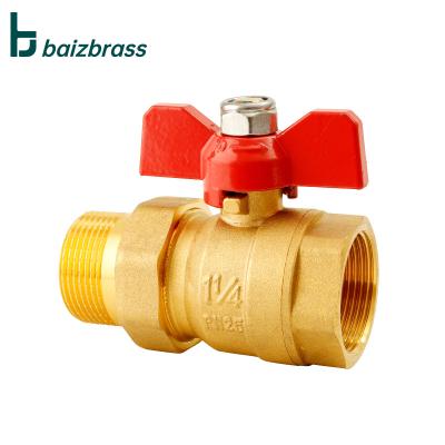 China OEM High Quality General Water Brass Butterfly Handle Water Control Union Valves Hot Water Ball Valve Or Cold for sale