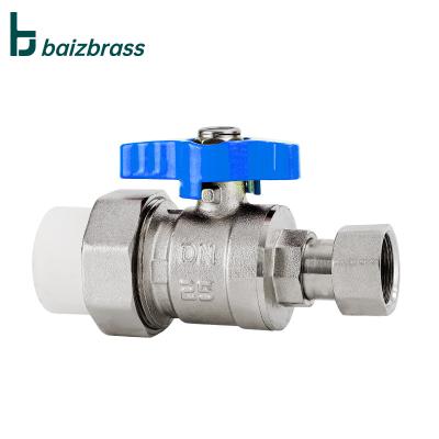 China General Factory Direct Water PPR Female Thread Double Union Brass Ball Valve With Butterfly Handle for sale