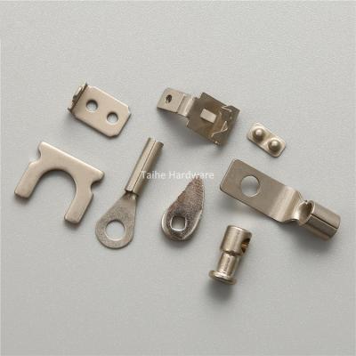 China Copper Silver Stamping Zinc Plating Electric Battery Spring Contact Cable Hook Customzied for sale