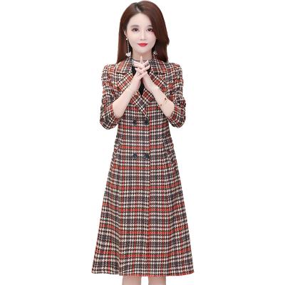 China high quality hot sale vintage elegant woman coat Anti-wrinkle long over coat for women women tweed coat designs for sale