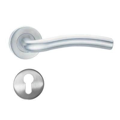 China Modern Style 304 Stainless Steel Cylindrical S Shaped Bedroom Door Handle for sale