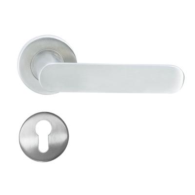 China Modern Simple Design Stainless Steel Interior Door Handle Luxury On Round Rose Lever Handle for sale